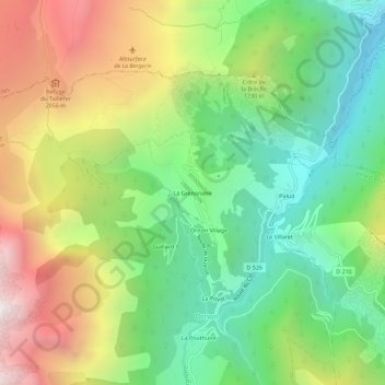 Mapa topográfico La Grenonière, altitud, relieve