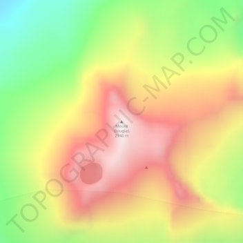 Mapa topográfico Mount Douglas, altitud, relieve