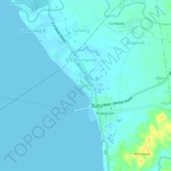 Mapa topográfico Dolho, altitud, relieve