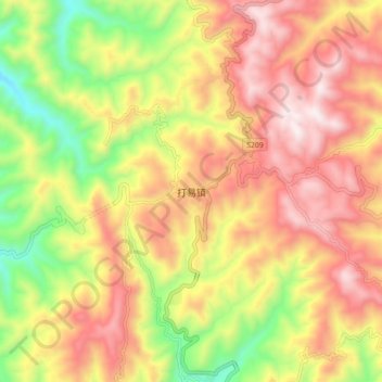 Mapa topográfico 打易镇, altitud, relieve