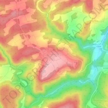 Mapa topográfico Upflamör, altitud, relieve