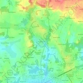 Mapa topográfico Restendrezen, altitud, relieve