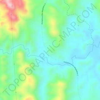 Mapa topográfico Llanogrande, altitud, relieve