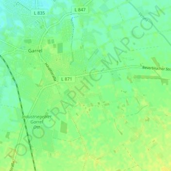 Mapa topográfico Roslaes Höhe, altitud, relieve