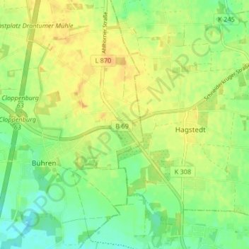 Mapa topográfico Schneiderkrug, altitud, relieve