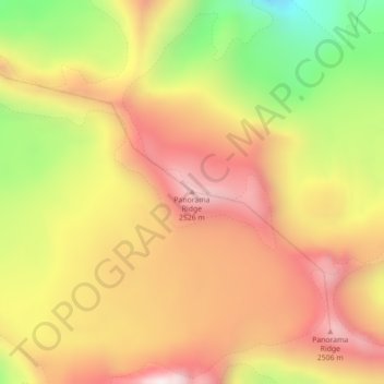 Mapa topográfico Panorama Ridge, altitud, relieve