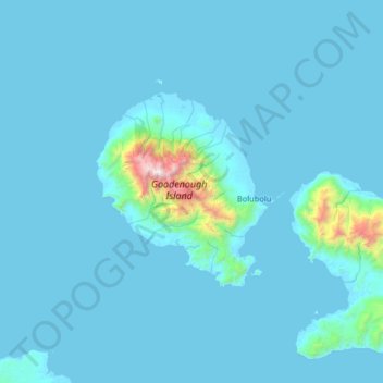 Mapa topográfico Goodenough-Insel, altitud, relieve