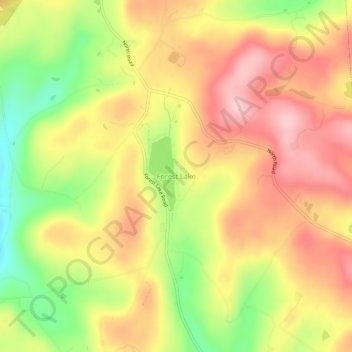 Mapa topográfico Forest Lake, altitud, relieve