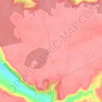 Mapa topográfico Sorteo Basurales, altitud, relieve