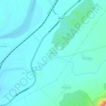 Mapa topográfico Derna, altitud, relieve