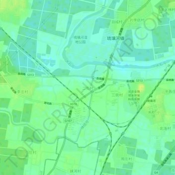 Mapa topográfico 二街村, altitud, relieve