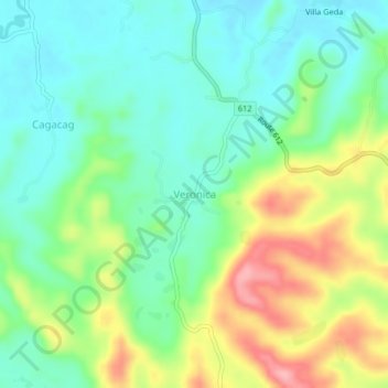 Mapa topográfico Veronica, altitud, relieve