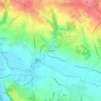 Mapa topográfico Plaine Basse, altitud, relieve