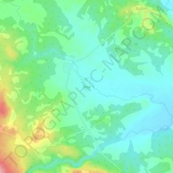 Mapa topográfico Tepe, altitud, relieve