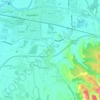 Mapa topográfico Romito, altitud, relieve