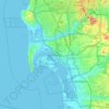Mapa topográfico San Diego, altitud, relieve