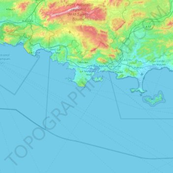 Mapa topográfico Les Deux Frères, altitud, relieve