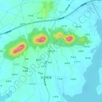 Mapa topográfico 许家大湾, altitud, relieve