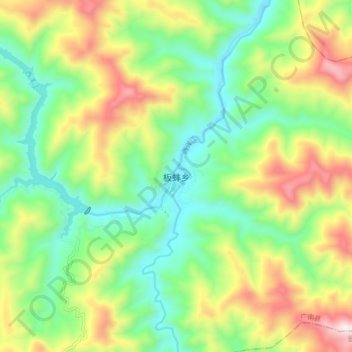 Mapa topográfico 板蚌乡, altitud, relieve