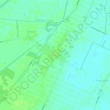 Mapa topográfico Dodici Morelli, altitud, relieve