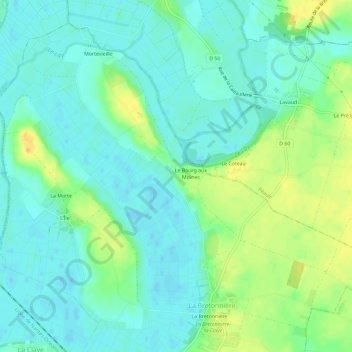Mapa topográfico Le Perthuis, altitud, relieve