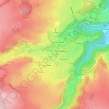 Mapa topográfico Le Rif, altitud, relieve