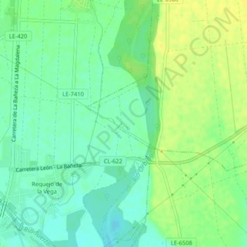 Mapa topográfico Borgada, altitud, relieve