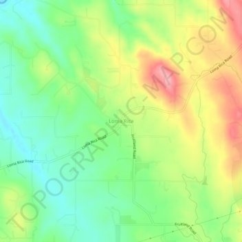 Mapa topográfico Loma Rica, altitud, relieve