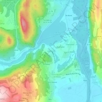 Mapa topográfico Les Mures, altitud, relieve
