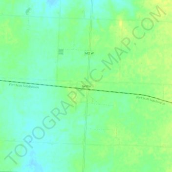 Mapa topográfico Iantha, altitud, relieve