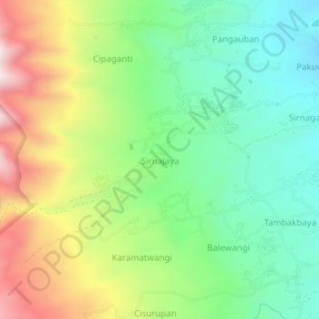 Mapa topográfico Sirnajaya, altitud, relieve
