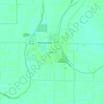 Mapa topográfico Lepanto, altitud, relieve