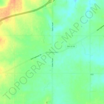 Mapa topográfico Homewood, altitud, relieve