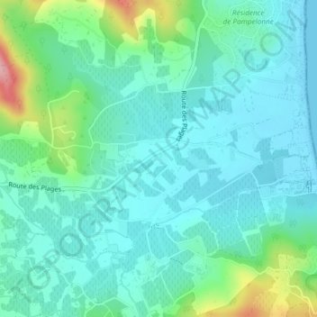 Mapa topográfico La Grangue, altitud, relieve