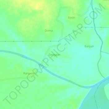 Mapa topográfico Devgaon, altitud, relieve