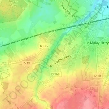 Mapa topográfico Le Vieux Moulin, altitud, relieve