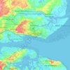 Mapa topográfico Southend-on-Sea, altitud, relieve