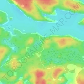 Mapa topográfico Ahmic Lake, altitud, relieve