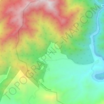 Mapa topográfico Karşılar, altitud, relieve