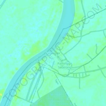 Mapa topográfico Paminggir, altitud, relieve