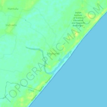 Mapa topográfico Markandi, altitud, relieve
