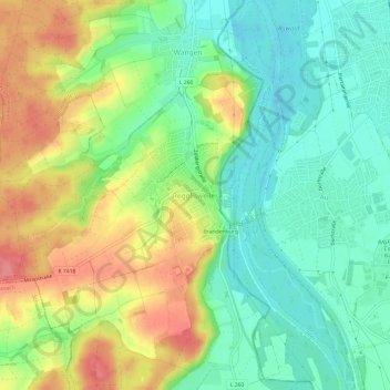 Mapa topográfico Regglisweiler, altitud, relieve