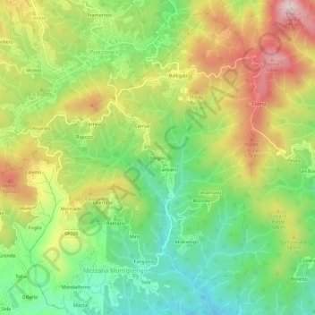 Mapa topográfico Vioglio, altitud, relieve