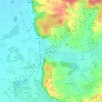 Mapa topográfico Anwalting, altitud, relieve