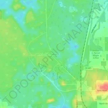 Mapa topográfico Camps, altitud, relieve