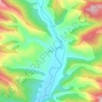 Mapa topográfico Embún, altitud, relieve