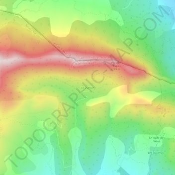 Mapa topográfico Le Durban, altitud, relieve