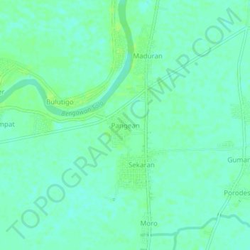 Mapa topográfico Pangean, altitud, relieve