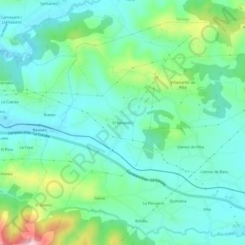 Mapa topográfico El Remediu, altitud, relieve