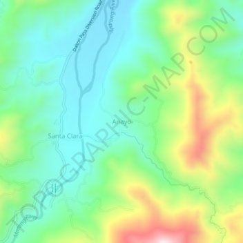 Mapa topográfico Anayo, altitud, relieve